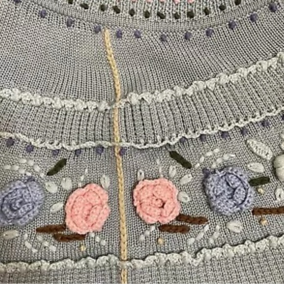 Vintage Lord and Taylor Wool Blend Knit Poncho Cape Shawl Capelet Cottage Granny - Picture 7 of 16